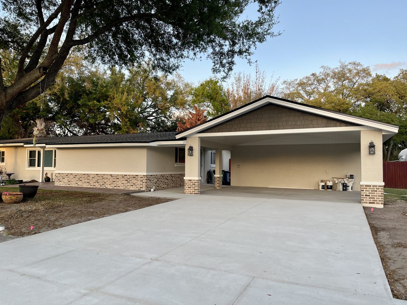 Completed carport addition